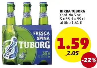 PENNY Birra Tuborg 3x33 cl offerta