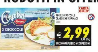 Gros Findus Croccole Classiche/ Spinaci offerta