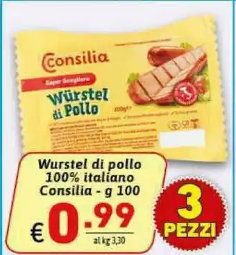 Ipercarni Consilia Wurstel Di Pollo 100 G offerta
