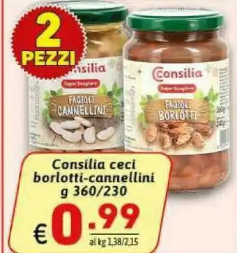 Ipercarni Consilia Ceci Borlotti 360 G offerta
