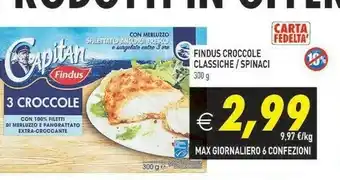 Iperfamily Findus Croccole Classiche/ Spinaci offerta