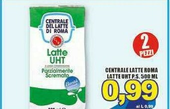 Gros Centrale del latte di roma Latte parzialmente scremato offerta