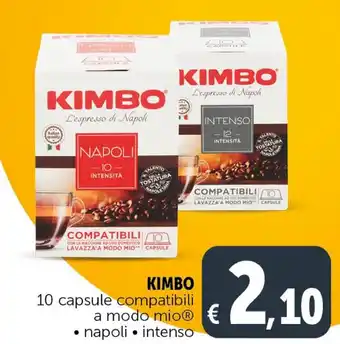 Gourmet Déco Kimbo 10 capsule compatibili a modo mio napoli offerta