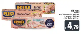 Gourmet Déco RIO MARE tonno all'olio di oliva g 80 x 4 offerta