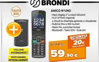 Expert Brondi Amico N°Uno 108g Titanio Telefono Per Anziani offerta