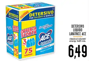 Conad Superstore Ace Detersivo Liquido Lavatrice 3x25 mis. offerta