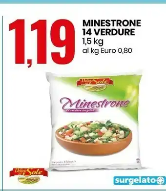 Eurospin Delizie Dal Sole - Minestrone 14 Verdure Surgelate 1500 G(ml) offerta