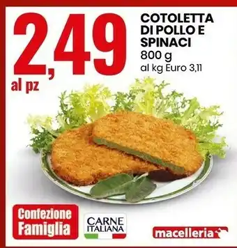 Eurospin Cotoletta Di Pollo E Spinaci offerta