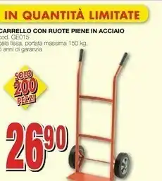 Carrello Co Ruote Piene In Acciaio