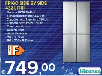 Hisense RQ563N4AI1 Frigorifero Side-by-side Libera Installazione