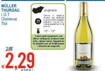 MD Discount Muller Thurgau Igt Clairevue offerta