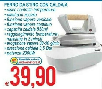MD Discount Ferro da stiro con caldaia offerta