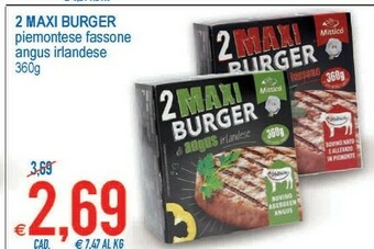 MD Discount Mittico Maxi Burger 2 Burger Di Razza Piemontese 360 G(ml) offerta