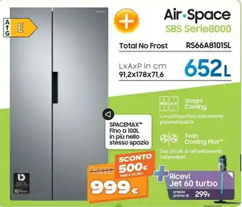Expert Samsung RS66A8101SL Frigorifero Side-by-side Incasso/libero E Acciaio Inossidabile offerta