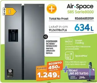 Expert Samsung RS68A8531S9 Frigorifero Side-by-side Libera Installazione 634 L E Argento offerta