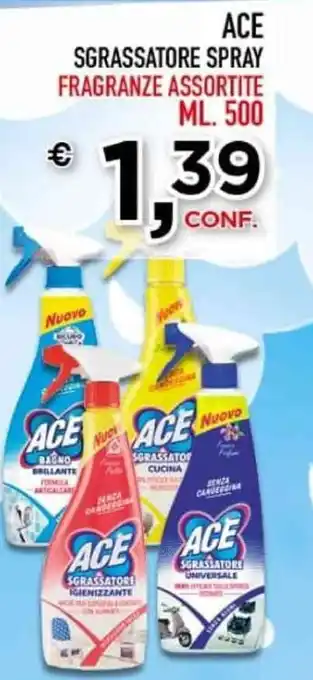 Gran Risparmio ACE SGRASSATORE SPRAY FRAGRANZE ASSORTITE ML. 500 offerta