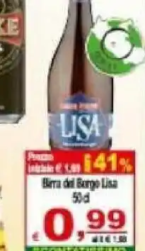 CTS Supermercati Lisa Birra Del Borgo offerta