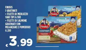 Deco Superfreddo FINDUS I GRATINATI FILETTI DI MERLUZZO VARI TIPI G 380 offerta