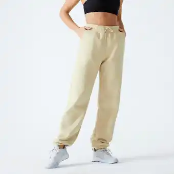 Decathlon Pantaloni donna fitness 520 loose beige offerta