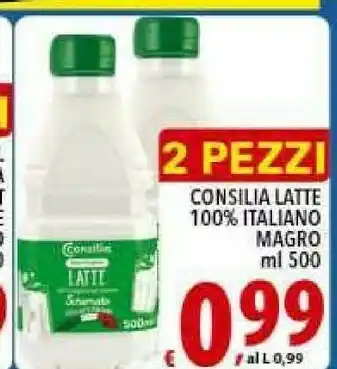 Iper Triscount Consilia Latte 100% Italiano Parzialmente Scremato 500 G(ml) offerta