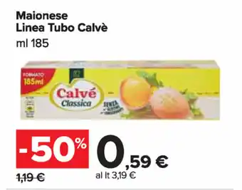 Carrefour Market Calvé Maionese Linea Tubo 185ml offerta