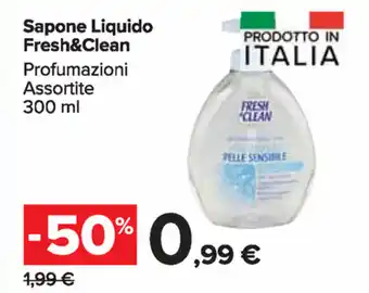 Carrefour Market Fresh & Clean Sapone Liquido 300ml offerta