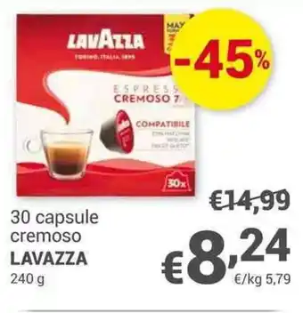 30 capsule cremoso LAVAZZA 240 g