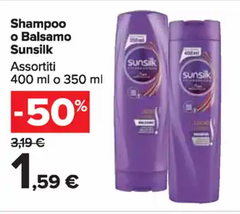 Carrefour Market Sunsilk Shampoo o Balsamo 400ml o 350ml offerta