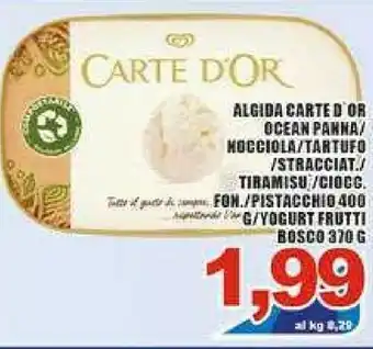 Gros Algida Carte D'Or Yogurt & Frutti Di Bosco 370 G(ml) offerta
