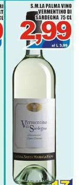 Gros Cantina Santa Maria La Palma - Vermentino Di Sardegna 750 G(ml) offerta