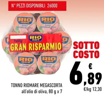 Conad TONNO RIOMARE MEGASCORTA all'olio di oliva, 80 g x 7 offerta