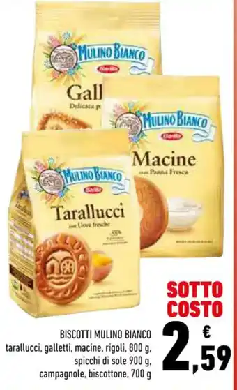 Conad BISCOTTI MULINO BIANCO tarallucci, galletti, macine, rigoli, 800 g. spicchi di sole 900 g, campagnole, biscottone, 700 g offerta