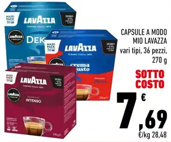 Conad CAPSULE A MODO MIO LAVAZZA vari tipi, 36 pezzi, 270g offerta