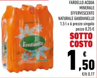 Conad EFFERVESCENTE NATURALE GAUDIANELLO 1,5 l x 6 prezzo singolo offerta