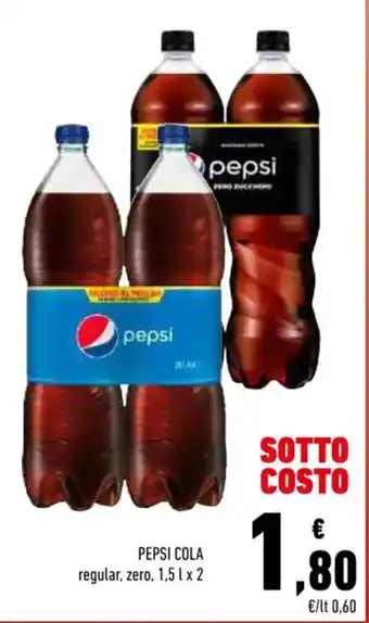 Conad PEPSI COLA regular, zero, 1,5 l x 2 offerta