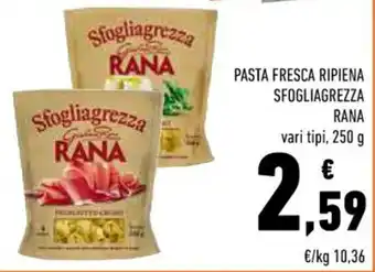 Conad PASTA FRESCA RIPIENA SFOGLIAGREZZA RANA vari tipi, 250 g offerta