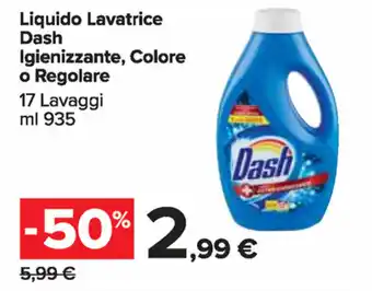 Carrefour Market Dash Liquido Lavatrice Igienizzante, Colore o Regolare 17 lavaggi 935ml offerta