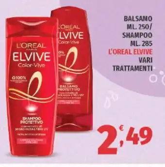 Vivo Supermercati BALSAMO ml 250/ SHAMPOO ML. 285 L'OREAL ELVIVE VARI TRATTAMENTI offerta