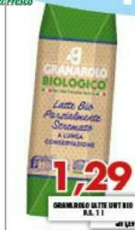 Gros Granarolo Latte Parzialmente Scremato UHT Prima Natura Bio 1000 G(ml) offerta