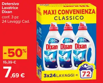 Carrefour Market Dixan Detersivo Lavatrice 3pz 24 lavaggi offerta