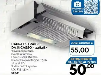 Cappa Estraibile Da Incasso 428287