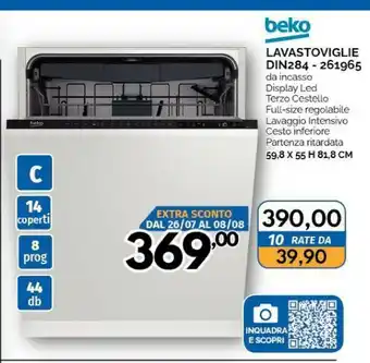 Orizzonte Beko Lavastoviglie DIN284-261965 offerta