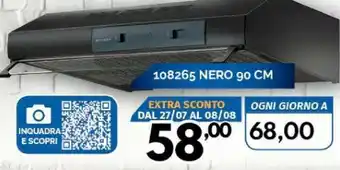 Orizzonte Faber Cappa Sottopensile TCH04S-108265 Nero offerta