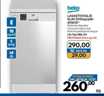 Orizzonte Beko DVS05024W Lavastoviglie Libera Installazione 10 Coperti E offerta