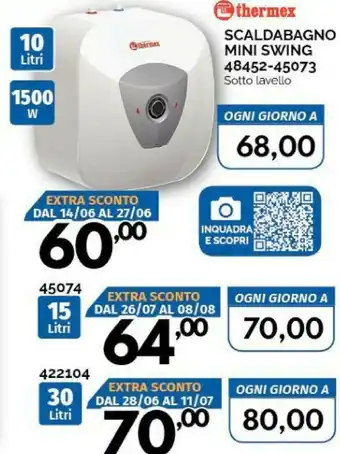 Orizzonte Thermex Scaldabagno Mini Swing 48452-45073 offerta