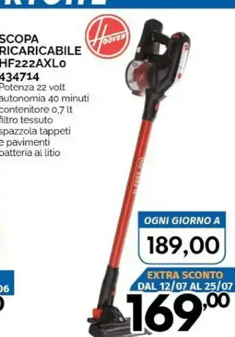 Orizzonte Hoover Scopa Ricaricabile HF222AXL0 offerta