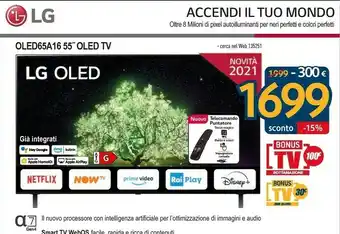 Sinergy LG OLED65A16 55" OLED TV offerta