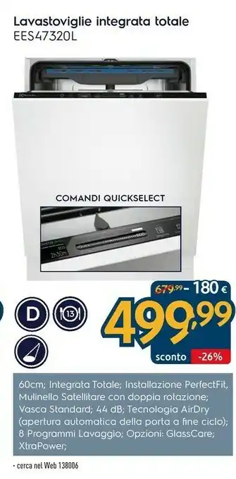Sinergy Electrolux EES47320L Lavastoviglie A Scomparsa Totale 13 Coperti A+++ offerta