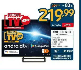 Sinergy Smarttech Tv Led SMT32F30HC4U1B1 offerta