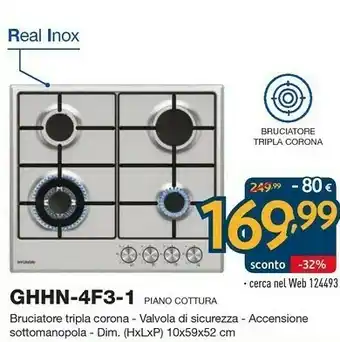 Sinergy HYUNDAI Piano Cottura GHHN-4F3-1 offerta